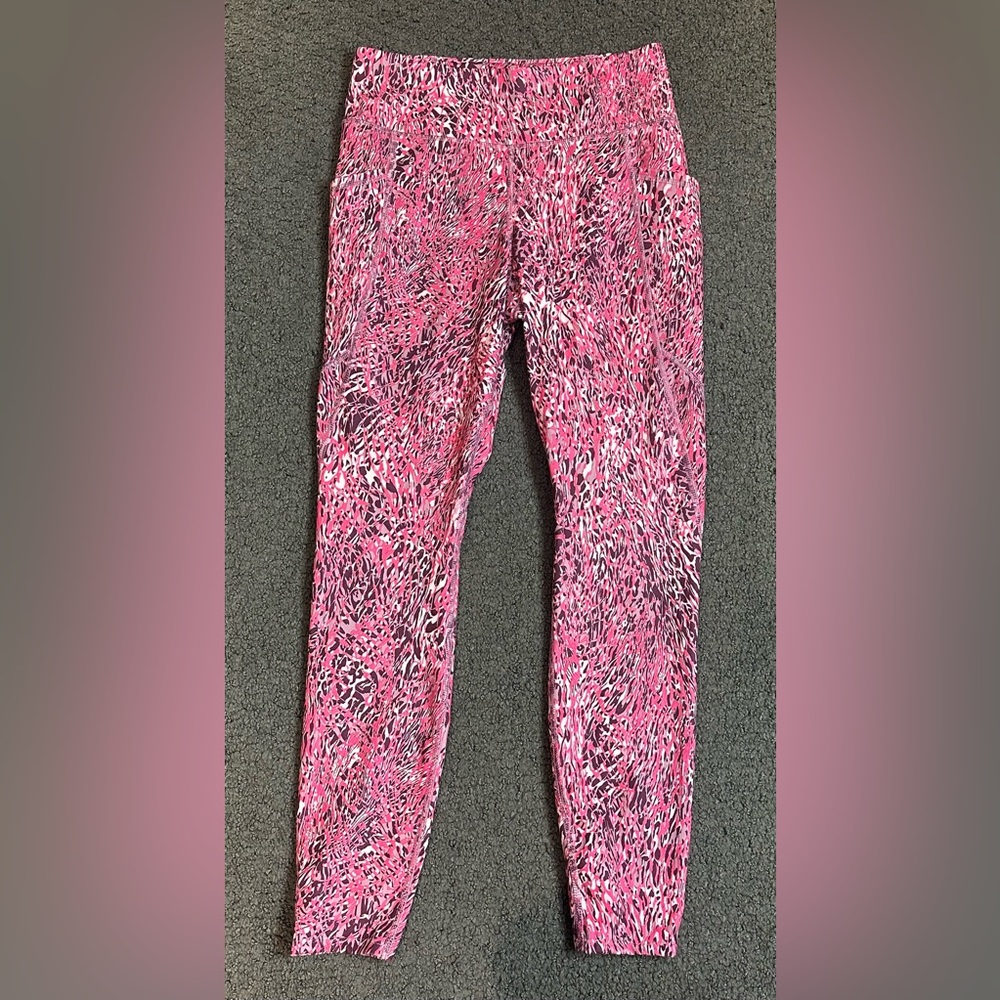Avia Leggings Medium 8-10 Pockets Athletic Active Pink Purple